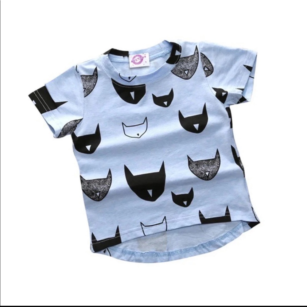 Toddler Kids Tee CAT - BLUE